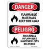 Signmission Safety Sign, OSHA, 14" Height, Aluminum, Flammable Material Keep Fire Away, Spanish OS-DS-A-1014-VS-2013